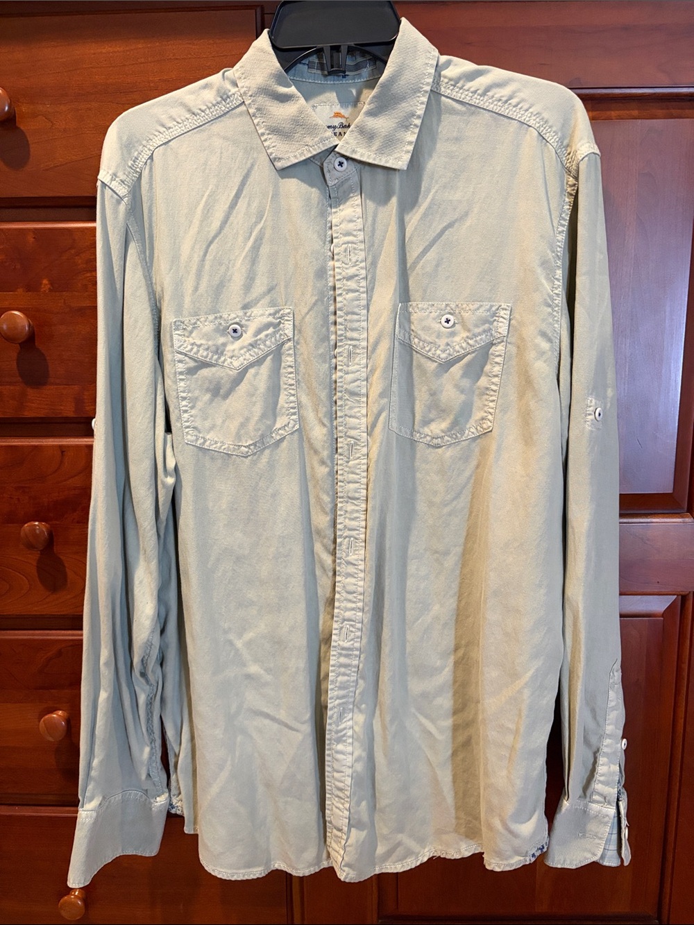 Tommy Bahama Light Sage Green Long-Sleeve Button-Down Shirt